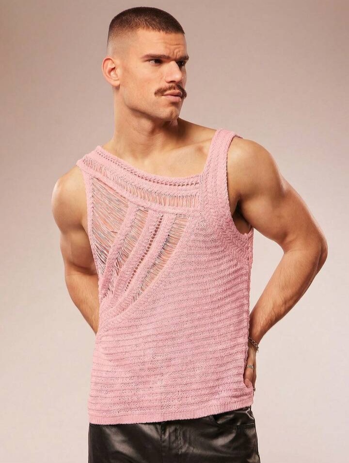 Men's Solid Color Sleeveless Knit Casual Summer Tank Top